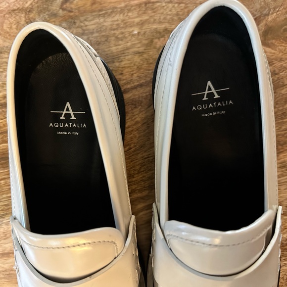 Aquatalia Maura Abrasivato Loafer in Ivory Size 6.5 - Picture 7 of 9